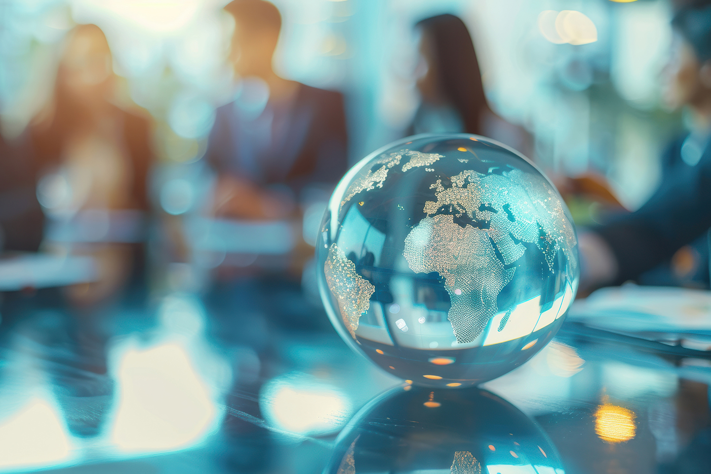 glass globe on a meeting table